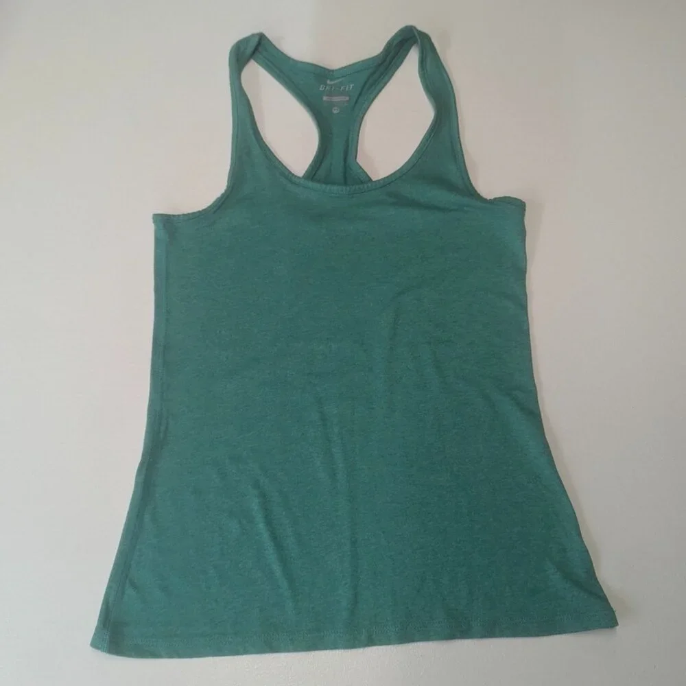 Nike Dri-Fit Size XS Green Racer Back Tank Top